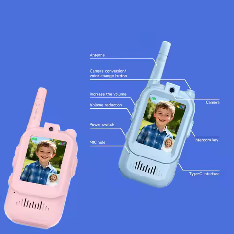 Children's 2-Pack Video Walkie-Talkie with Display Screen Voice Converter Long-Range Real-Time Video