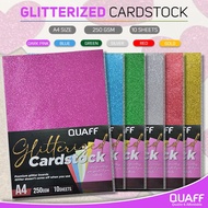 QUAFF 250gsm Cardstock Paper Glitter Board Assorted color (10sheets)