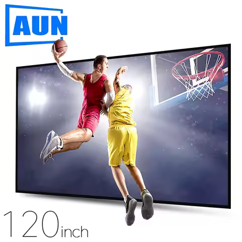 AUN 16/9 Anti Light Projector Screen 120/100/60 Inch Reflective Fabric Home Theater ALR Screen 4K 10