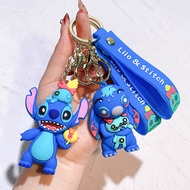 Disney Stitch Angel Keychain Creative Cartoon Lilo & Stitch Car Bag Couple Pendant Key Holder Keyrin