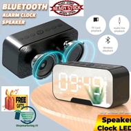 LED DIGITAL ALARM CLOCK BLUETOOTH SPEAKER WIRELESS MIRROR CLOCK  SOUND CONTORL CLOCK JAM KAWALAN SPE