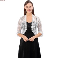 Elegant Wedding Jacket Wraps Grey Navy Black Lace Shrug Bridal Bolero Jacket Coat Short Sve Women Fo