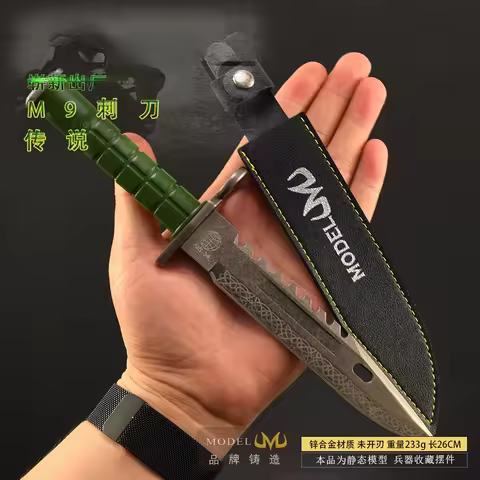 M9 Bayonet Full Metal Dagger Model with Holster CS GO Game Peripherals Counnter Strikes Weapon Milit