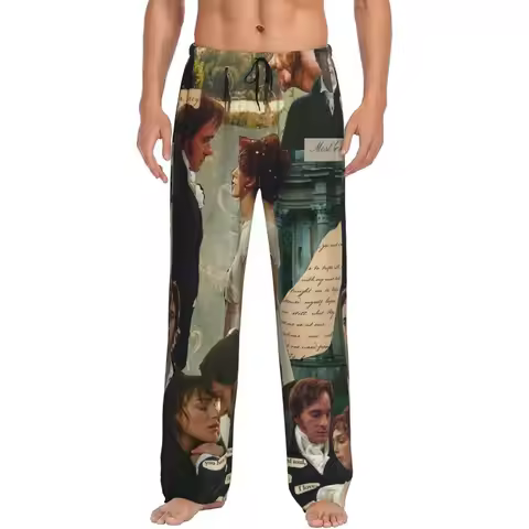Custom 90s Fitzwilliam Darcy Pride And Prejudice Pajama Pants Men Sleepwear Sleep Lounge Bottoms wit