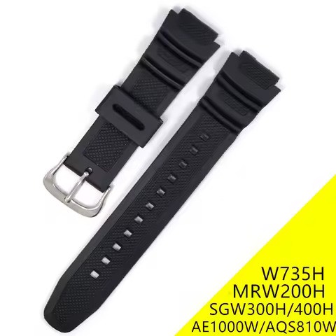 PU Band Watch Strap For W735H W-735H Watchband for SGW300H SGW400H AE1000W MRW200H AQS810W Bracelet 