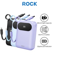 ROCK Mini Powerbank with Cable 10000mAh / 20000mAh PD 20W / PD 35W