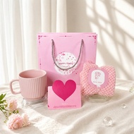 Souvenir ceramic cup Set with towel, card and bag, meaningful birthday gift, October 20, March 8, No