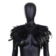 GHGl ️ 2025 Feather Shawl Cloak Performance Ball Feather Vest Fake Collar Bib Feather Shawl