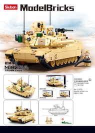 ProudNada Toys ของเล่นเด็ก ตัวต่อ  รถถัง รถถังเอบรามส์ Sluban MODEL BRICKS M1A2 SEP V2 ABRAMS 781 PC