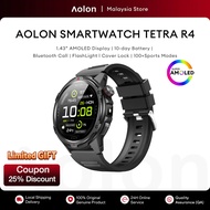 Aolon Tetra R4 Smart Watch 46mm AMOLED Screen DIY Watch Face Bluetooth Call WA Read 100+ Sports Mode