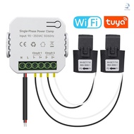 Tuya Wifi Single-phase Energy Meter 80A with CT Clamp Cellphone App Kwh Power Consumption Monitor Electricity Statistics 90- 250VAC 50/60Hz