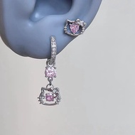 Cute Flashing Sweet Bow KT Horseshoe Earrings Design Earrings Earrings Flashing Diamond Flashing 26.