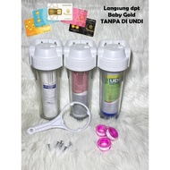 Free BABY GOLD WITHOUT UNDI FL-SH-HM 297 Water Filter Package 3 Step Housing WITHOUT Bracket - PP Se