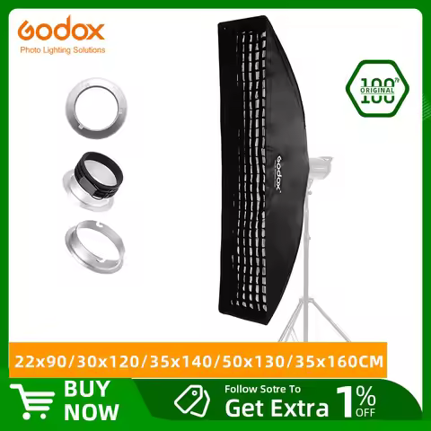 Godox 22x90cm 30x120cm 35x160cm Rectangle Strip Honeycomb Grid Softbox for Bowens Elinchrom Mount St