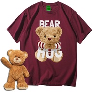 **READY STOCK**TEDDY BEAR HUG ROBOTIC Printed Graphic Short Sleeves T-Shirt Unisex Fashion/Couple/Pl