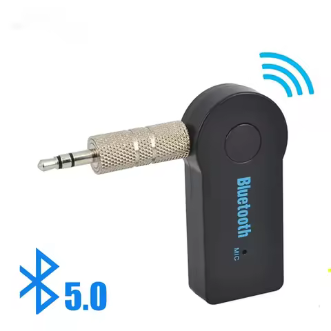 2 in 1 Adaptor Pemancar Penerima Bluetooth Nirkabel 5.0 Jack 3.5Mm Untuk Audio Musik Mobil Aux Headp