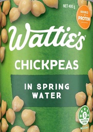 Wattie’s Chickpea Spring Water/Peas Mint/Beans in Tomato Sauce/Baked Benz Lite/Creamy Tomato Soup/Sp
