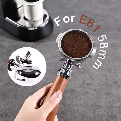 58mm Coffee Double Spout Portafilter Stainless Steel for E61/Lelit/Wega/Gemilai/Rocket/Rancilio/Roya