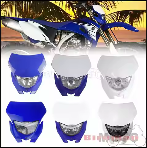 Dirt Bike Motocross H4 Headlamp Mask Headlight Fairing Universal For Yamaha YZ125 YZ250 YZ250F YZ450