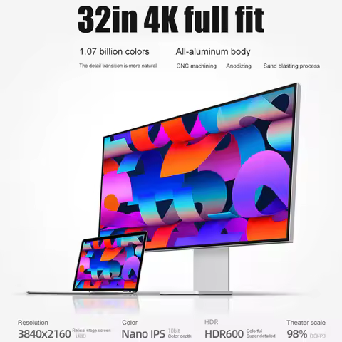 32 Inch LED Monitor 4K UHD 3840*2160 HDR10 Feature 60Hz USB-C FOR MAC 100W HDR10 139PPI matt screen