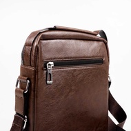 Tas Selempang Pria Messenger Bag PU Leather - 8602 - Brown