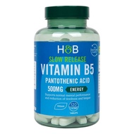 Holland &amp; Barrett Slow Release Vitamin B5 + Panthothenic Acid 500mg 120 Tablets