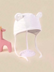 嬰兒白色護耳帽