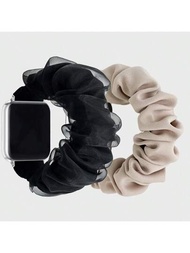 2 piezas de banda elástica de scrunchie de mujer para Apple Watch, banda de correa para Apple Watch 49/45/44/42/41/40/38mm, compatible con Apple Watch Ultra/SE 8/7/6/5/4/3/2/1