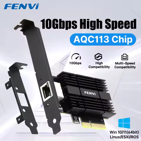 FENVI 10GBps AQC113 PCIE To RJ45 Network Card 1G/2.5G/5G/10Gbps 10000Mbps RJ45 Interface Gigabit Eth