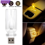 LOVETOUCH Car 5V USB LED Rainbow Color LED Bulbs RGB Night Light Retro Yellow Candle Style Camping I