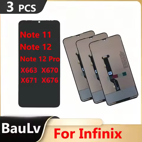 Wholesale 3 Pieces /Lot For Infinix Note 11 Note 12 Note 12 Pro LCD Display X663 X670 with Touch Scr