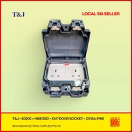 [SG LOCAL SELLER] T&J IP66 Outdoor Double Socket (2x13A) - Weatherproof Wall Mount
