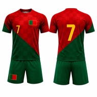 Youth Sports Kit Set Embroidered Jersey and Shorts + Full Meiao Portugal Football Jersey |     Fast 