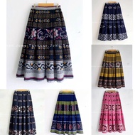 Ethnic long pleated skirt, woven pleated skirt, ethnic work skirt, casual mayung skirt