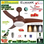 Elmark Ceiling Fan Avatar 42 inch Baby Fan with LED Light (3 blades) Remote Control Ceiling Fan KOA
