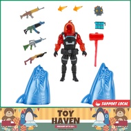 [sgstock] Fortnite Solo Mode Figure &amp; Upgrade Shark Collectible Accessory Set Assortment- Includes 1 4-inch Articulated