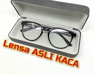 COD Kacamata Baca Plus Lensa ASLI KACA Frame Model Oval Kacamata Plus +100 +125 +150 +175 +200 +250