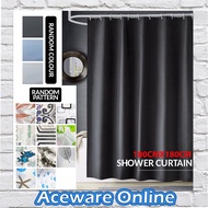 180CM X 180CM BATHROOM SHOWER CURTAIN WATERPROOF WITH HOOK LANGSIR BILIK AIR MURAH PEVA KAIN RANDOM 