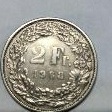 1968 Switzerland Swiss Helvetia 2 Fr. Coin