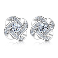 BULLION GOLD Celestine Earrings-White Gold /Clear