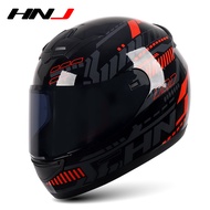 HNJ Full Face Helmet for Motorcycle Pink&Black Couple Helmet Motor Racing