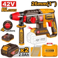 INGCO สว่านโรตารี่ไร้สายไร้แปรงถ่าน 42V  รุ่น CRHLI422682 เจาะแกร่ง สกัดคม จบทุกงานหนัก! ปลดล็อกพลัง