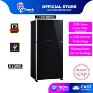 Sharp (720 L) 2 Door Inverter Plasmacluster Fridge Refrigerator SJP882MFGK - black / SJP882MFGM - maroon peti sejuk