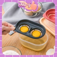 Separating egg whites, separating colorful yolks, separating 2 eggs with egg white tray