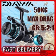 DAIWA Fishing Reel Spinning reel Mesin Pancing 50kg Drag Fishing Reel Fishing12+1BB Double Spool
