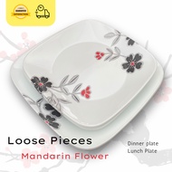 Corelle Square Mandarin Flower Dinner Plate / Lunch Plate