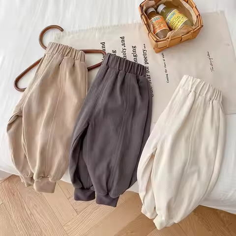 2024 Brief Style Toddler Infant Boys and Girl Cool Harem Pants Elastic Waist Kids Active Street Jogg