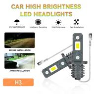 2PCS H3  LED Headlight Bulbs Super Bright  Car Led Headlight Bulb  H3  Headlamp 6500K White