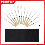 Telescopic BBQ Fork Stainless Steel U-shaped Kabob Skewers Extendable Marshmallow Hot Dog Roasting S
