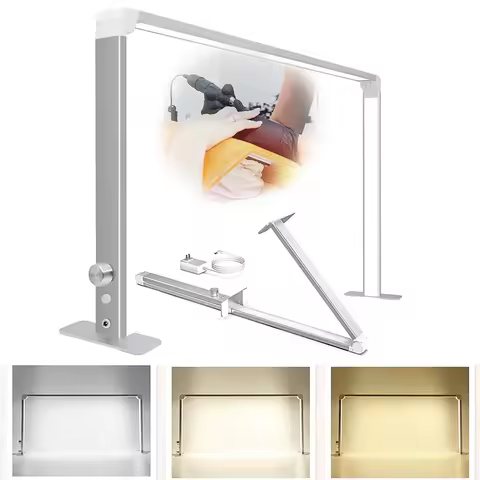 36W Half Moon Lamp Foldable Nail Desk Lamp 3000K-6000K Dimmable Nail Light for Desk 15inch LED Nail 